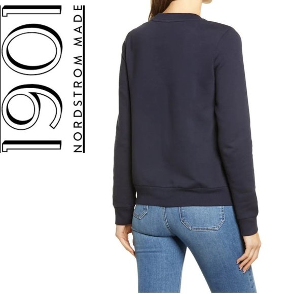 NEW Women's 1901 Why Wait Graphic Sweatshirt, Size Medium - Blue - Picture 2 of 8